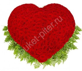 Корзина из 1001-ой Красной Розы в виде Сердца