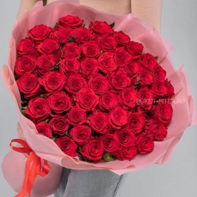 Букет Красных Роз 70см в Матовой упаковке LUX
