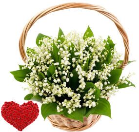 Корзинка с Ландышами и зеленью