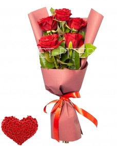 Букет Красных Роз в Матовой Упаковке Люкс