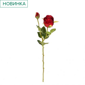 Роза Ветка Красная h44см Искусственная