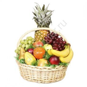 Фруктовая корзина (ананас, бананы, виноград и др)