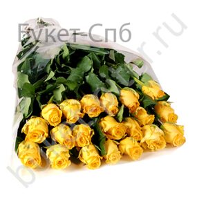 Букет из 21 желтой розы