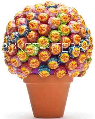 101 Chupa Chups в кашпо