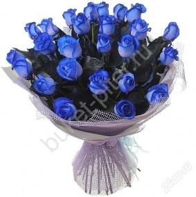 Букет из 25 роз (синих)