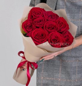 Букет Красных Роз в Матовой упаковке