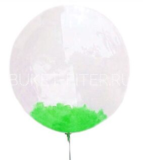 Шар Бабблс Bubbles с перьями зелеными