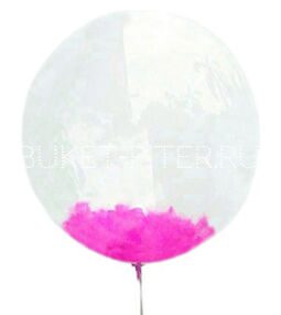 Шар Бабблс Bubbles с перьями фиолетовыми